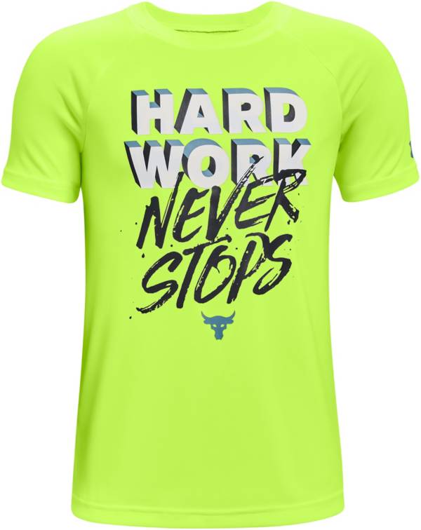 Under Armour Boys' Project Rock Tech HardWork Graphic T-Shirt