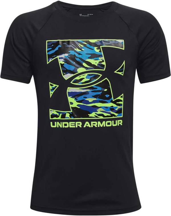 Under Armour Boys' UA Tech Box Logo Camo Graphic T-Shirt