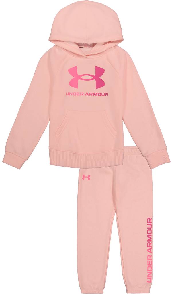 Under Armour Little Girls' Big Logo Hoodie and Pants Fleece Set