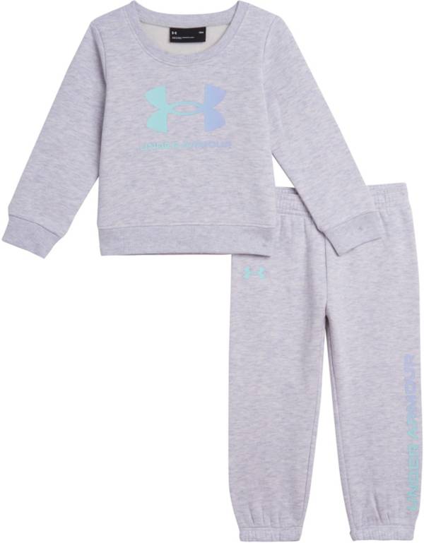 Under Armour Infant Girls' Big Logo Crewneck Sweatshirt and Pants Fleece Set