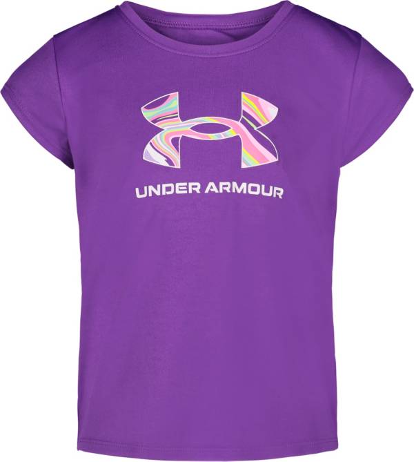 Under Armour Little Girls' Big Logo Print Fill Graphic T-Shirt