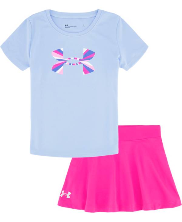 Under Armour Toddler Girls' Zoom Out Logo Short Sleeve T-Shirt and Skort Set