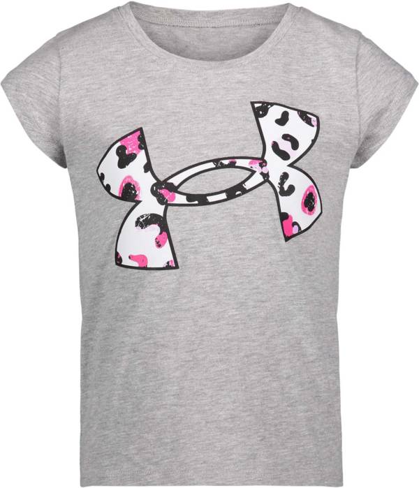 Under Armour Little Girls' Big Logo Cheetah Fill Graphic T-Shirt