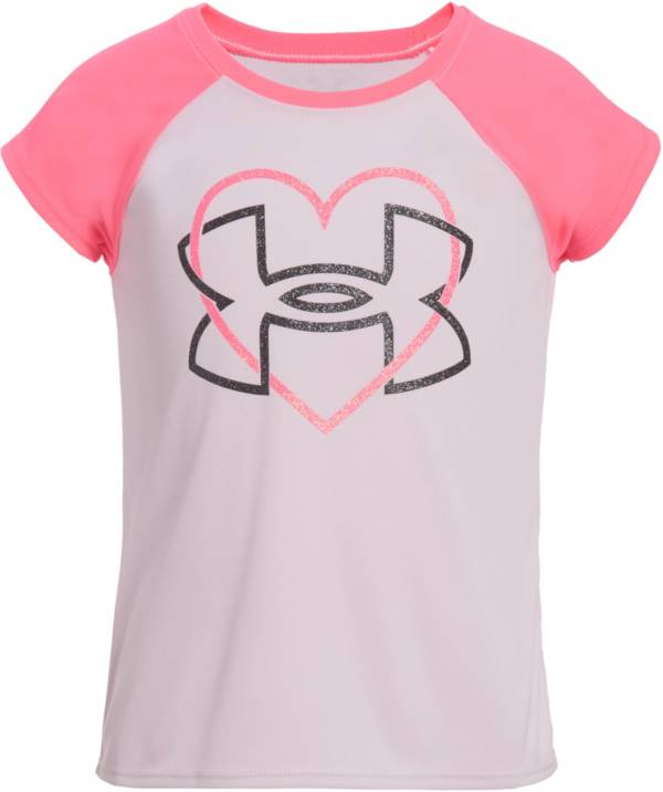 Under Armour Little Girls' Big Logo Heart Graphic T-Shirt