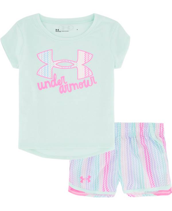 Under Armour Infant Girls' Palm Chevron Logo T-Shirt and Shorts Set