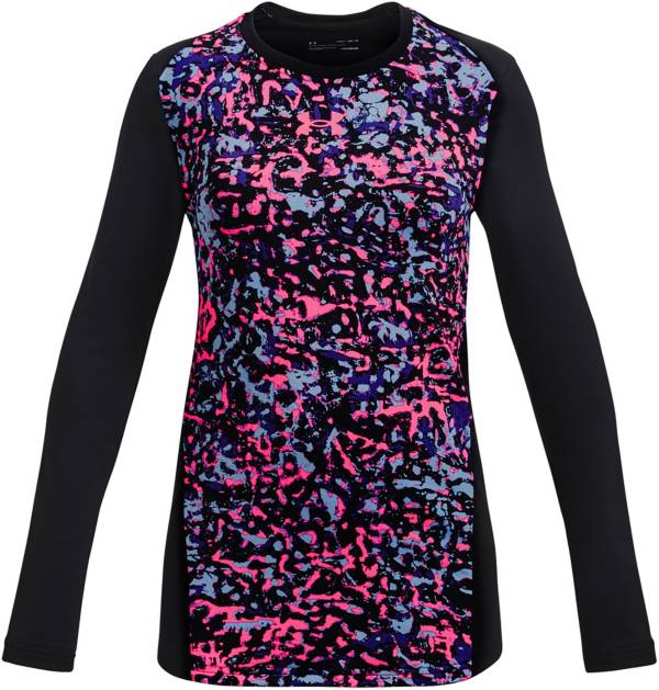 Under Armour Girls' ColdGear Novelty Long Sleeve Crewneck Shirt