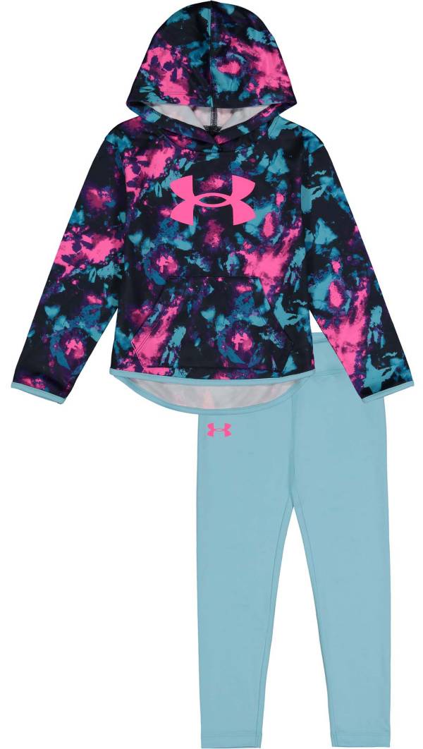 Under Armour Little Girls' Tie Dye Pullover Hoodie and Leggings Set