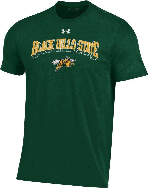 Under Armour Men's Black Hills State Yellow Jackets Green Performance Cotton T-Shirt