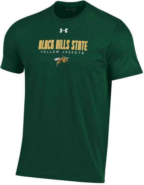 Under Armour Men's Black Hills State Yellow Jackets Green Performance Cotton T-Shirt