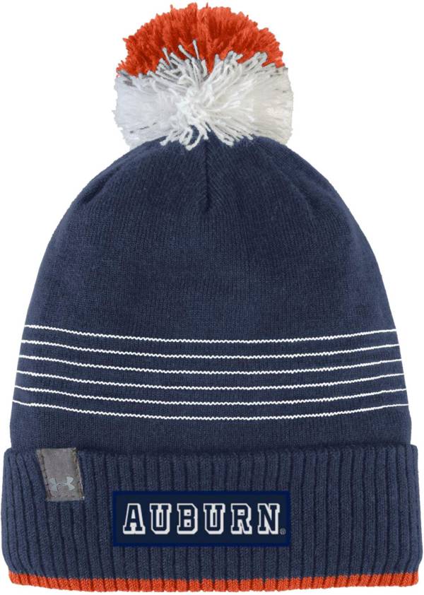 Under Armour Men's Auburn Tigers Black Pom Knit Beanie