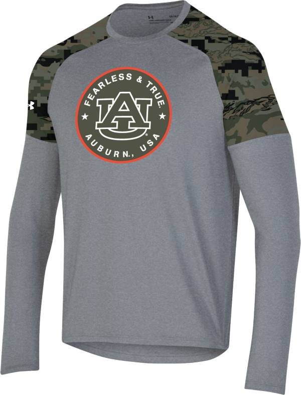 Under Armour Men's Auburn Tigers Grey ‘Freedom' Performance Cotton Long Sleeve T-Shirt