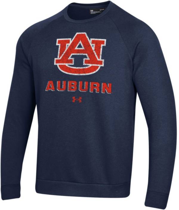 Under Armour Men's Auburn Tigers Blue All Day Fleece Crew Sweatshirt