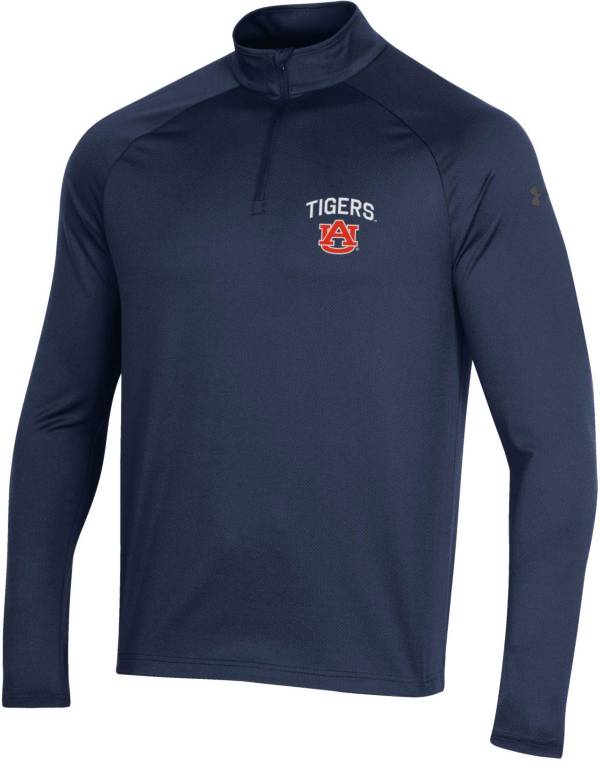 Under Armour Men's Auburn Tigers Blue Tech Quarter-Zip Pullover Shirt