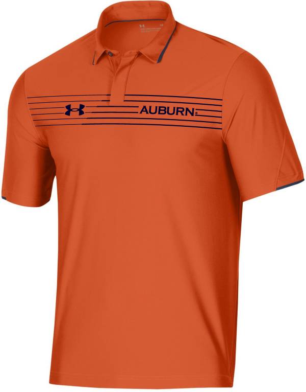 Under Armour Men's Auburn Tigers Orange Stripe Performance Polo