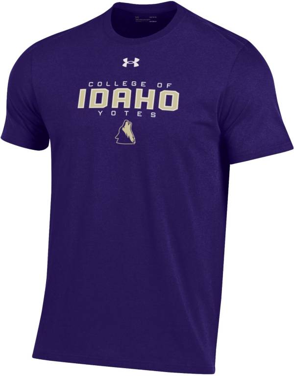 Under Armour Men's College of Idaho Yotes Purple Performance Cotton T-Shirt