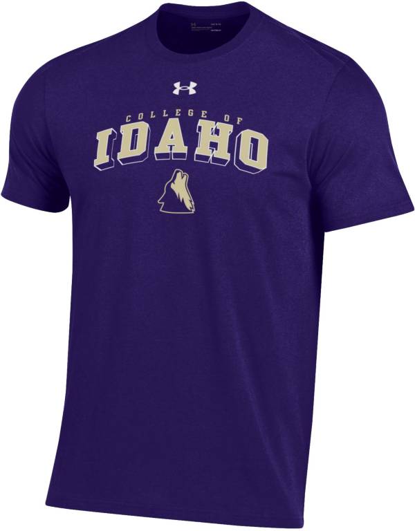 Under Armour Men's College of Idaho Yotes Purple Performance Cotton T-Shirt