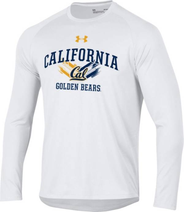 Under Armour Men's Cal Golden Bears White Long Sleeve Tech Performance T-Shirt