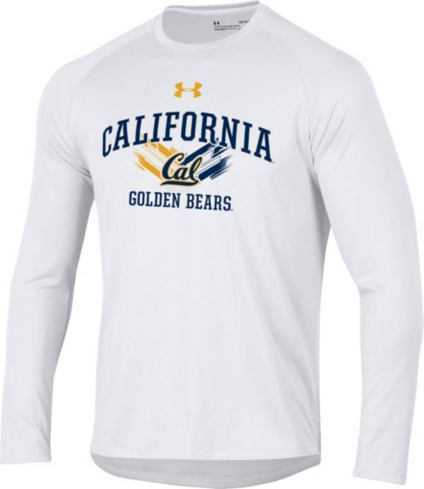 Under Armour Men's Cal Golden Bears White Long Sleeve Tech Performance T-Shirt