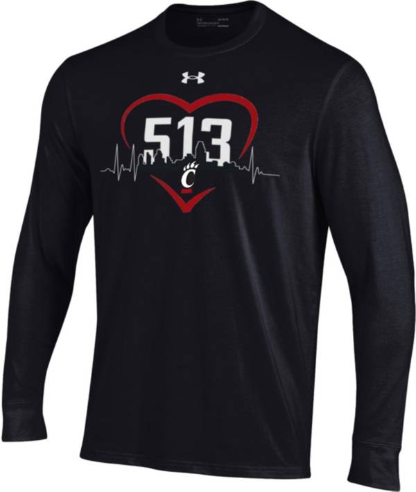 Under Armour Men's Cincinnati Bearcats Black ‘513' Area Code Long Sleeve T-Shirt product image