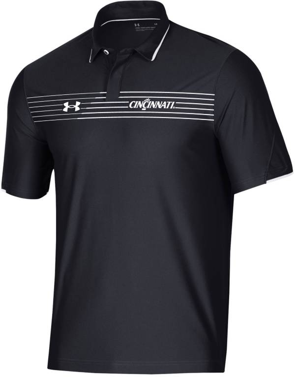 Under Armour Men's Cincinnati Bearcats Black Stripe Performance Polo