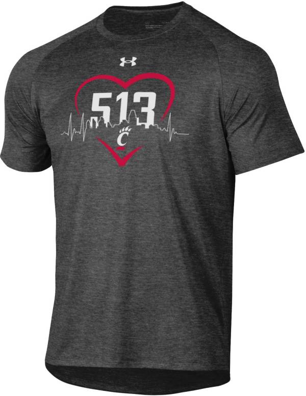 Under Armour Men's Cincinnati Bearcats Grey '513' Area Code T-Shirt