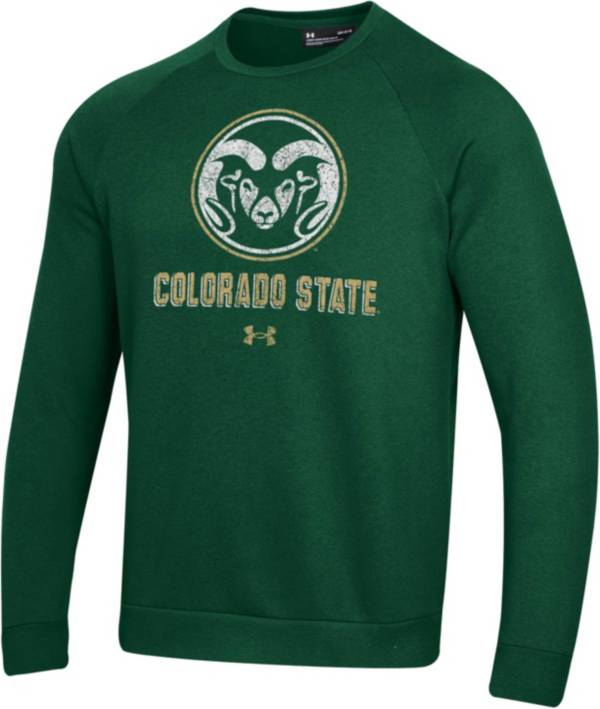 Under Armour Men's Colorado State Rams Green All Day Fleece Crew Sweatshirt