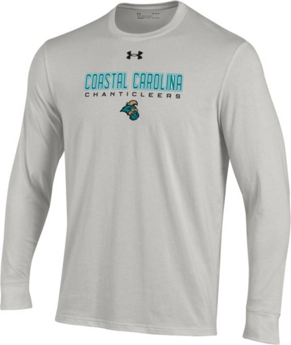 Under Armour Men's Coastal Carolina Chanticleers Grey Performance Cotton Long Sleeve T-Shirt