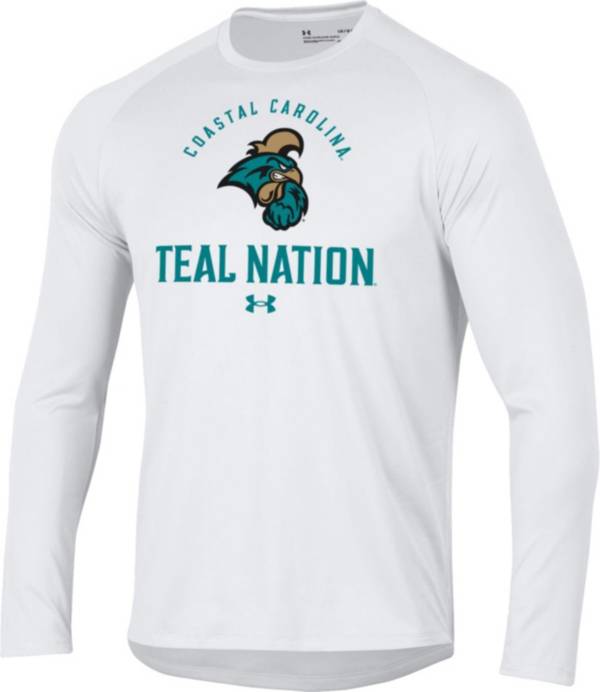 Under Armour Men's Coastal Carolina Chanticleers ‘Teal Nation' Performance White T-Shirt