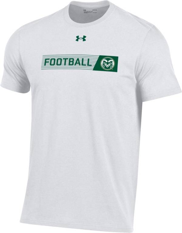 Under Armour Men's Colorado State Rams White Performance Cotton Football T-Shirt