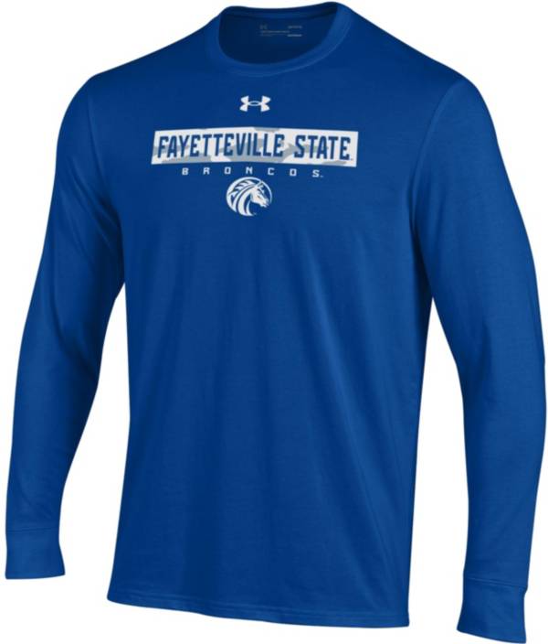 Under Armour Men's Fayetteville State Broncos Blue Performance Cotton Long Sleeve T-Shirt