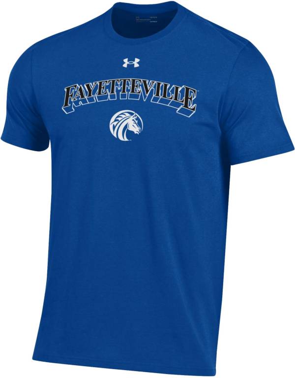 Under Armour Men's Fayetteville State Broncos Blue Performance Cotton T-Shirt