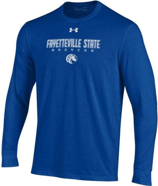 Under Armour Men's Fayetteville State Broncos Blue Performance Cotton Long Sleeve T-Shirt product image