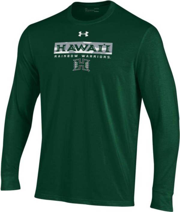 Under Armour Men's Hawai'i Warriors Green Performance Cotton Long Sleeve T-Shirt