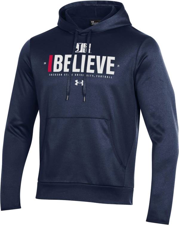 Under Armour Men's Jackson State Tigers Navy ‘I Believe' Pullover Hoodie