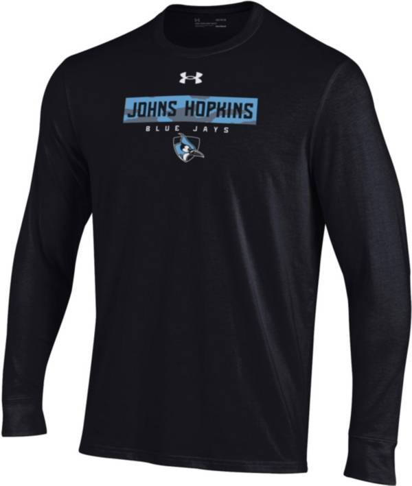 Under Armour Men's Johns Hopkins Blue Jays Black Performance Cotton Long Sleeve T-Shirt