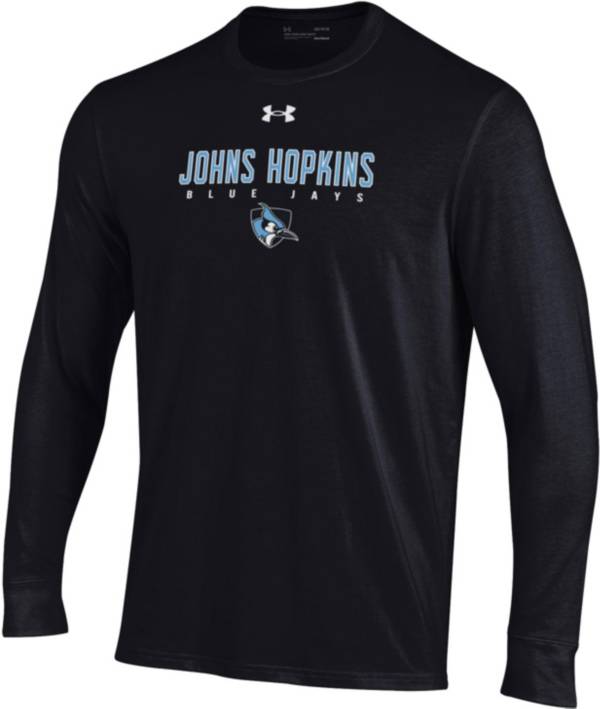 Under Armour Men's Johns Hopkins Blue Jays Black Performance Cotton Long Sleeve T-Shirt