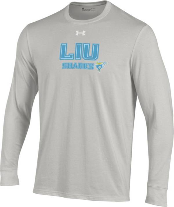 Under Armour Men's LIU Brooklyn Blackbirds Grey Performance Cotton Long Sleeve T-Shirt