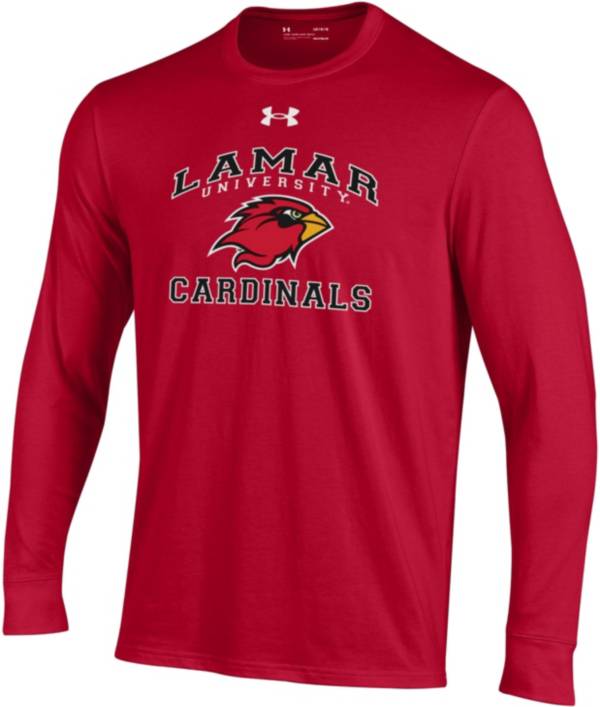 Under Armour Men's Lamar Cardinals Red Performance Cotton Long Sleeve T-Shirt