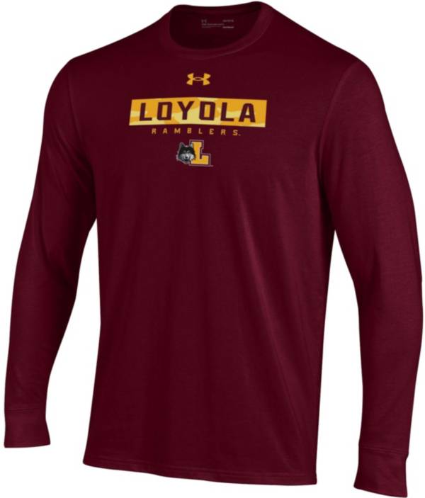 Under Armour Men's Loyola-Chicago Ramblers Maroon Performance Cotton Long Sleeve T-Shirt