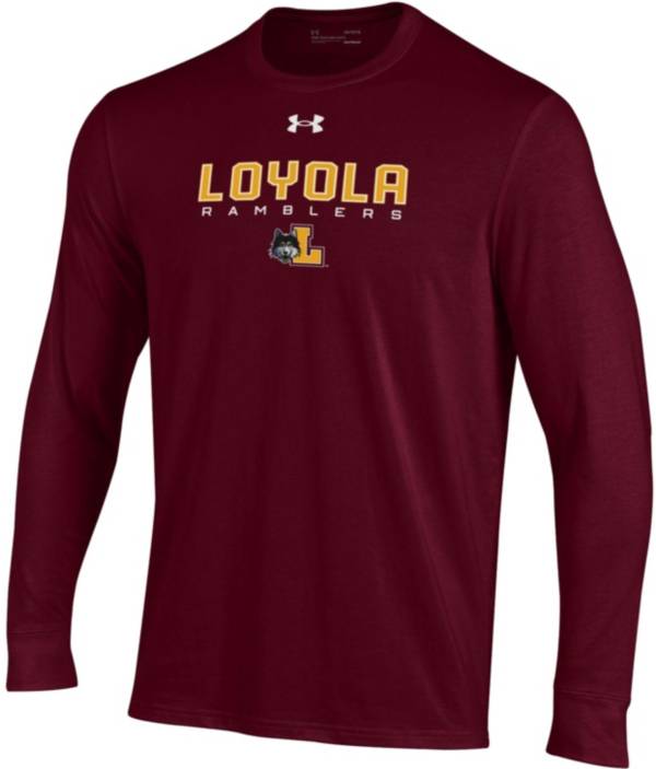 Under Armour Men's Loyola-Chicago Ramblers Maroon Performance Cotton Long Sleeve T-Shirt