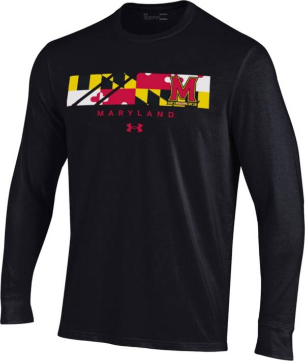 Under Armour Men's Maryland Terrapins Black ‘Maryland Pride' Performance Cotton Long Sleeve T-Shirt