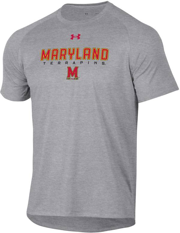 Under Armour Men's Maryland Terrapins Grey Tech Performance T-Shirt