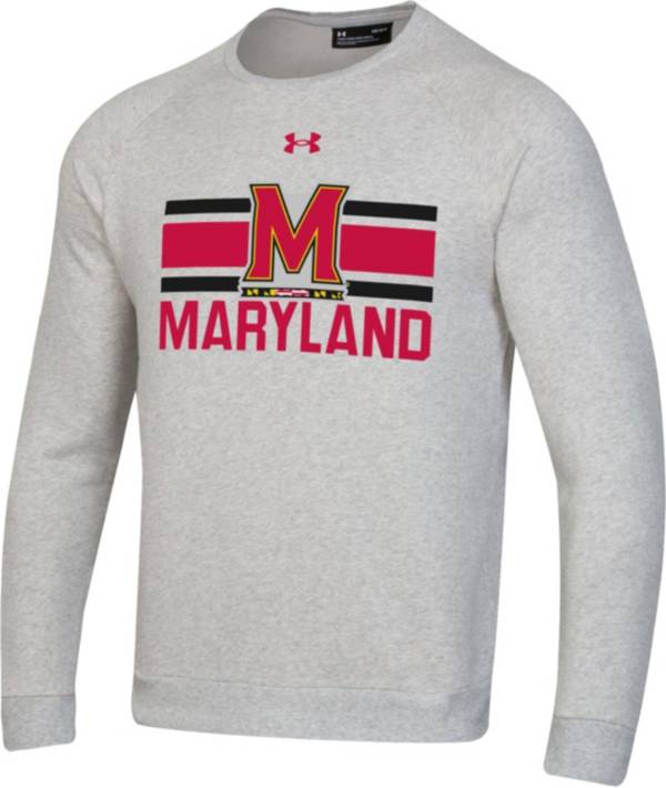 Under Armour Men's Maryland Terrapins Grey All Day Fleece Crew Sweatshirt