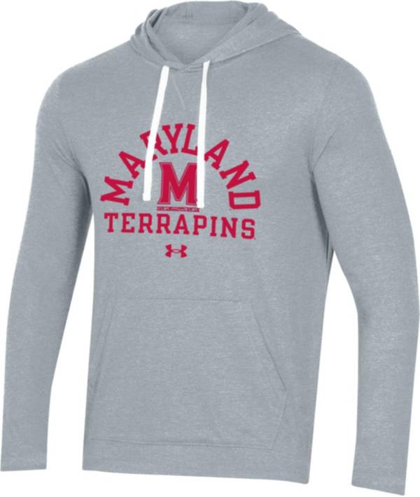 Under Armour Men's Maryland Terrapins Grey Bi-Blend Pullover Hoodie