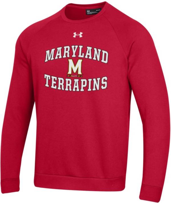 Under Armour Men's Maryland Terrapins Red All Day Fleece Crew Sweatshirt