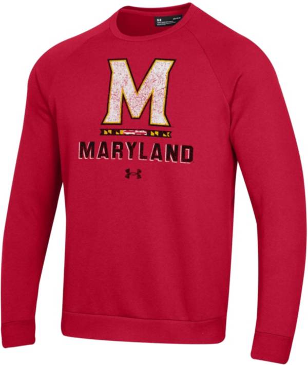 Under Armour Men's Maryland Terrapins Red All Day Fleece Crew Sweatshirt