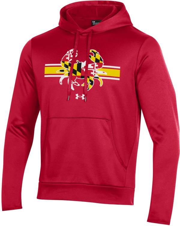 Under Armour Men's Maryland Terrapins Red ‘Maryland Pride' Armour Fleece Pullover Hoodie