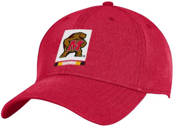 Under Armour Men's Maryland Terrapins Red Stretch Fit Adjustable Hat