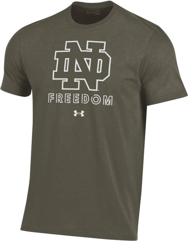 Under Armour Men's Notre Dame Fighting Irish Beige Freedom Performance Cotton T-Shirt