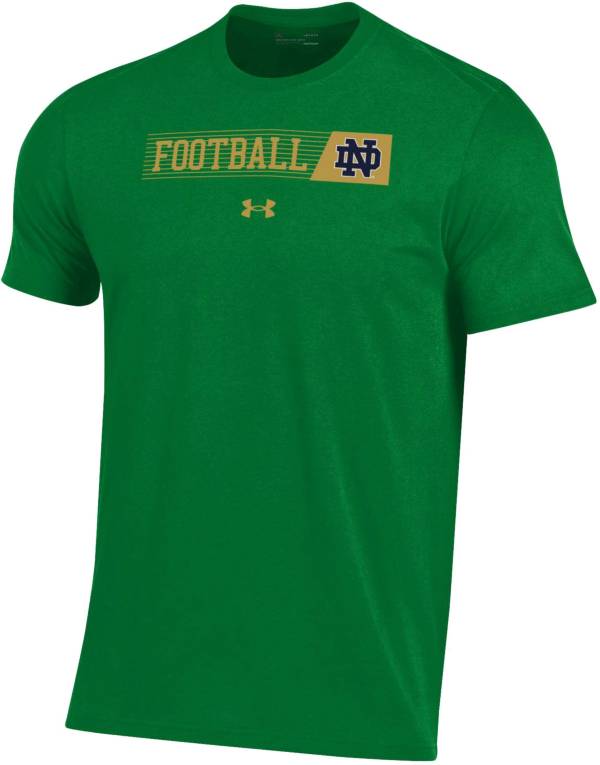 Under Armour Men's Notre Dame Fighting Irish Green Performance Cotton Football T-Shirt